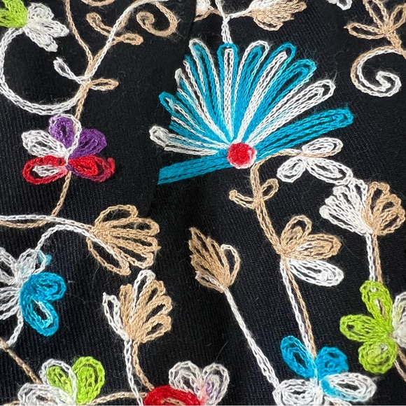 Intriging Threads Boho Embroidered Fringe Maxi Pencil Skirt SZ 4 - Picture 2 of 7